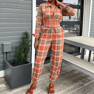 Plaid Jumpsuit